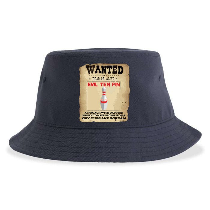 Evil Ten Pin 10 Funny Bowling Sustainable Bucket Hat