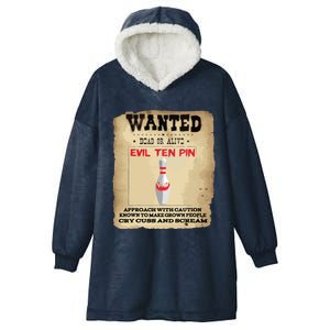 Evil Ten Pin 10 Funny Bowling Hooded Wearable Blanket