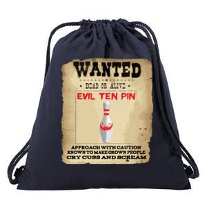 Evil Ten Pin 10 Funny Bowling Drawstring Bag