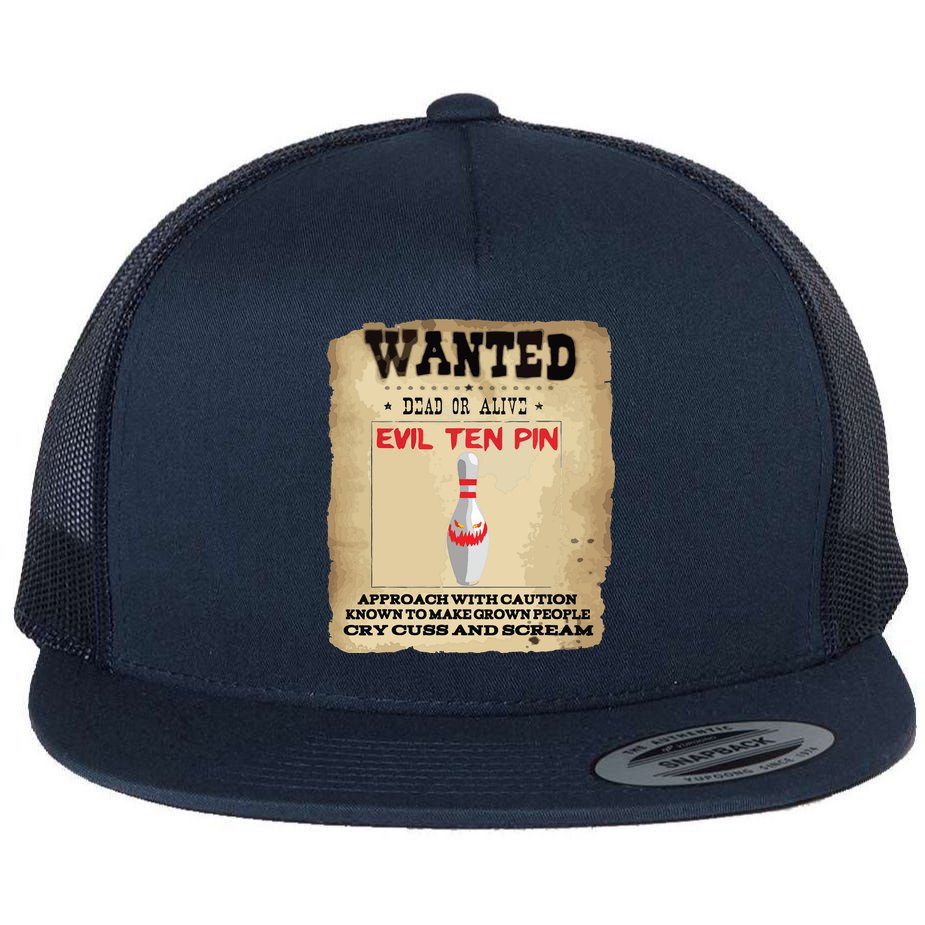 Evil Ten Pin 10 Funny Bowling Flat Bill Trucker Hat