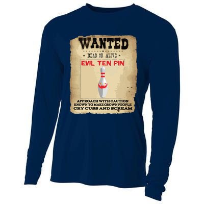 Evil Ten Pin 10 Funny Bowling Cooling Performance Long Sleeve Crew