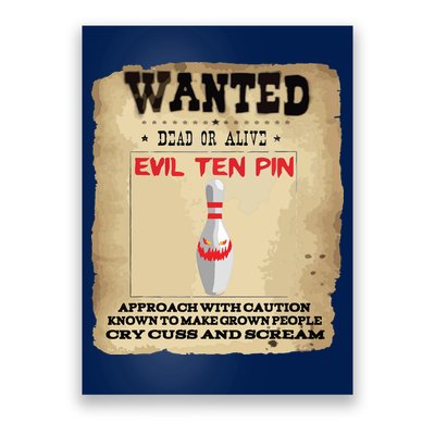 Evil Ten Pin 10 Funny Bowling Poster