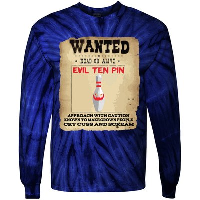 Evil Ten Pin 10 Funny Bowling Tie-Dye Long Sleeve Shirt