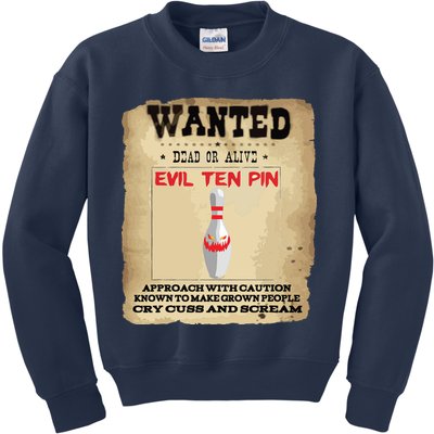 Evil Ten Pin 10 Funny Bowling Kids Sweatshirt