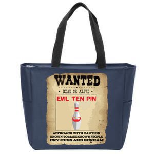 Evil Ten Pin 10 Funny Bowling Zip Tote Bag