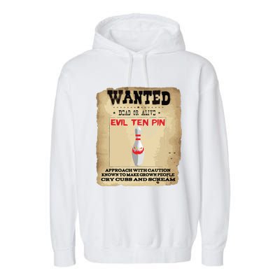 Evil Ten Pin 10 Funny Bowling Garment-Dyed Fleece Hoodie