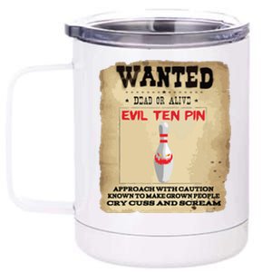 Evil Ten Pin 10 Funny Bowling 12 oz Stainless Steel Tumbler Cup