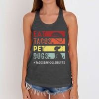 Eat Tacos. Pet Dogs Tacos And Wigglebutts Women's Knotted Racerback Tank