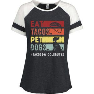 Eat Tacos. Pet Dogs Tacos And Wigglebutts Enza Ladies Jersey Colorblock Tee