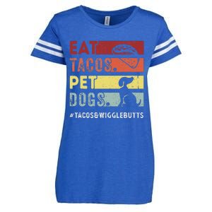 Eat Tacos. Pet Dogs Tacos And Wigglebutts Enza Ladies Jersey Football T-Shirt