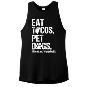 Eat Tacos Pet Dogs Tacos And Wigglebutts Ladies PosiCharge Tri-Blend Wicking Tank