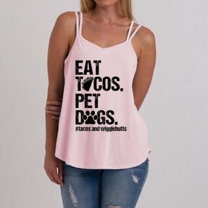 Eat Tacos Pet Dogs Tacos And Wigglebutts Women's Strappy Tank