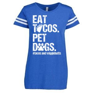 Eat Tacos Pet Dogs Tacos And Wigglebutts Enza Ladies Jersey Football T-Shirt