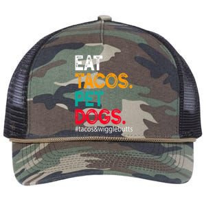 Eat Tacos. Pet Dogs Tacos And Wigglebutts Retro Rope Trucker Hat Cap