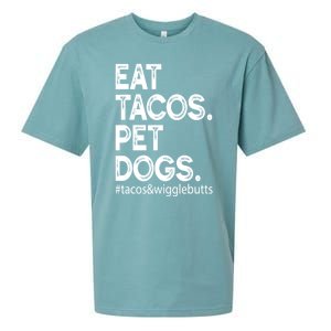 Eat Tacos Pet Dogs Tacos And Wigglebutts Sueded Cloud Jersey T-Shirt