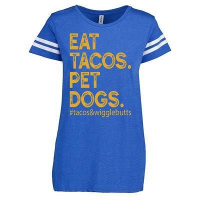 Eat Tacos Pet Dogs Tacos And Wigglebutts Enza Ladies Jersey Football T-Shirt