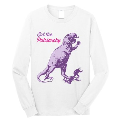 Eat The Patriarchy Funny Feminist Vintage Trex Dinosaur Long Sleeve Shirt