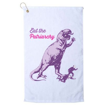 Eat The Patriarchy Funny Feminist Vintage Trex Dinosaur Golf Towel