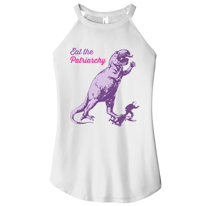 Eat The Patriarchy Funny Feminist Vintage Trex Dinosaur Women's Perfect Tri Rocker Tank