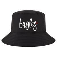 Eagles Team Pride School Spirit White Red Heart Cool Comfort Performance Bucket Hat