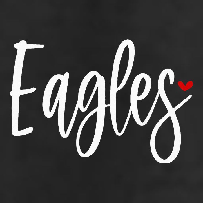 Eagles Team Pride School Spirit White Red Heart 11oz C Handle Ceramic Mug