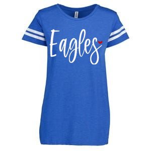 Eagles Team Pride School Spirit White Red Heart Enza Ladies Jersey Football T-Shirt