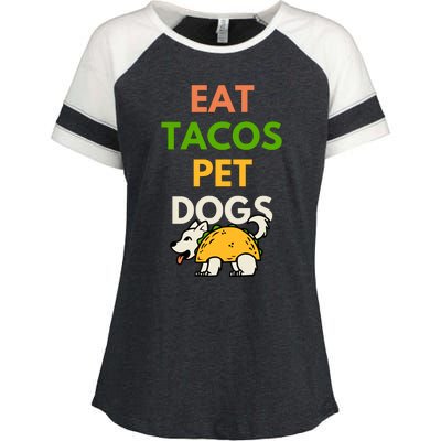 Eat Tacos Pet Dogs Enza Ladies Jersey Colorblock Tee