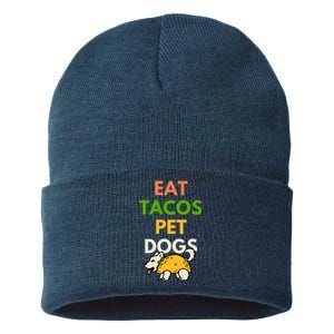 Eat Tacos Pet Dogs Sustainable Knit Beanie