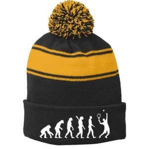 Evolution Tennis Player Stripe Pom Pom Beanie