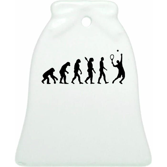 Evolution Tennis Player Ceramic Bell Ornament