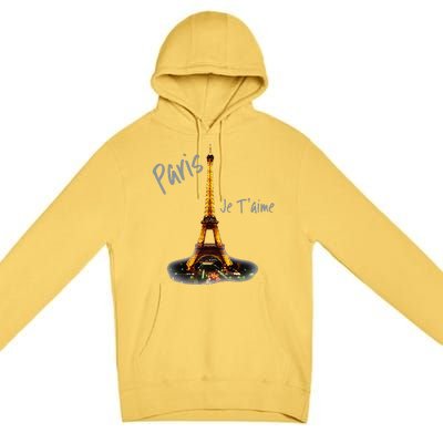 Eiffel Tower Paris Vintage I Love Paris France Premium Pullover Hoodie