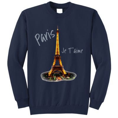 Eiffel Tower Paris Vintage I Love Paris France Tall Sweatshirt