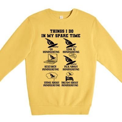 Explore The Passion Of Windsurfing In Sparetime Cool Gift Premium Crewneck Sweatshirt