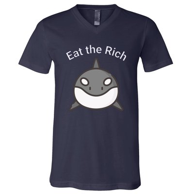 Eat The Rich Uaw Strike Killer Whale V-Neck T-Shirt