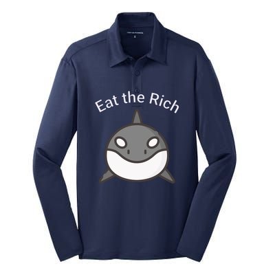 Eat The Rich Uaw Strike Killer Whale Silk Touch Performance Long Sleeve Polo