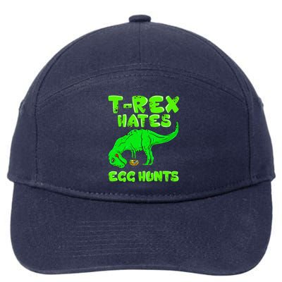 Easter T Rex Hates Egg Hunts Basket Stuffer Gift 7-Panel Snapback Hat