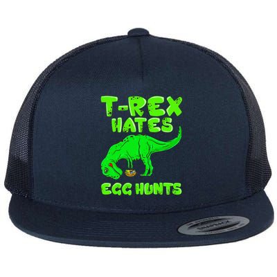 Easter T Rex Hates Egg Hunts Basket Stuffer Gift Flat Bill Trucker Hat