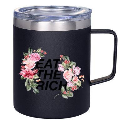 Eat The Rich Floral 12oz Stainless Steel Coffee Mug