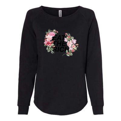 Eat The Rich Floral Womens California Wash Sweatshirt