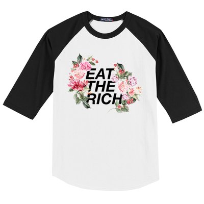 Eat The Rich Floral Baseball Sleeve Shirt
