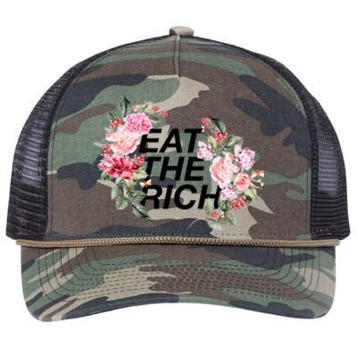 Eat The Rich Floral Retro Rope Trucker Hat Cap