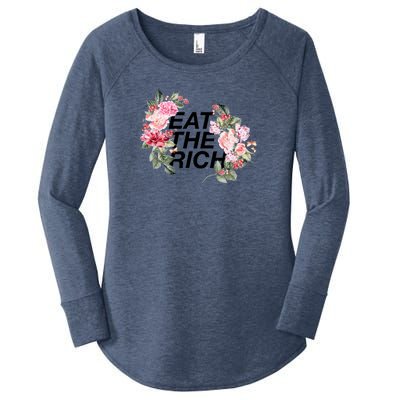 Eat The Rich Floral Women's Perfect Tri Tunic Long Sleeve Shirt