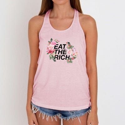 Eat The Rich Floral Women's Knotted Racerback Tank