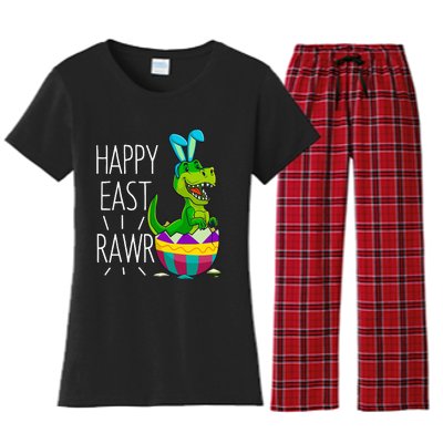 Easter T Rex Dinosaur Bunny Egg Costume Happy Eastrawr Women's Flannel Pajama Set