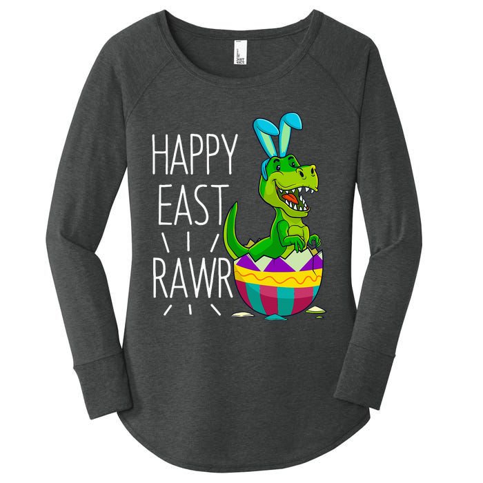 Easter T Rex Dinosaur Bunny Egg Costume Happy Eastrawr Women's Perfect Tri Tunic Long Sleeve Shirt