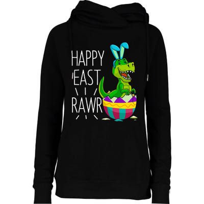 Easter T Rex Dinosaur Bunny Egg Costume Happy Eastrawr Womens Funnel Neck Pullover Hood