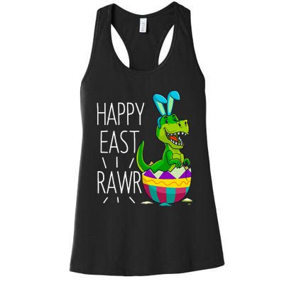 Easter T Rex Dinosaur Bunny Egg Costume Happy Eastrawr Women's Racerback Tank