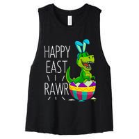 Easter T Rex Dinosaur Bunny Egg Costume Happy Eastrawr Women's Racerback Cropped Tank