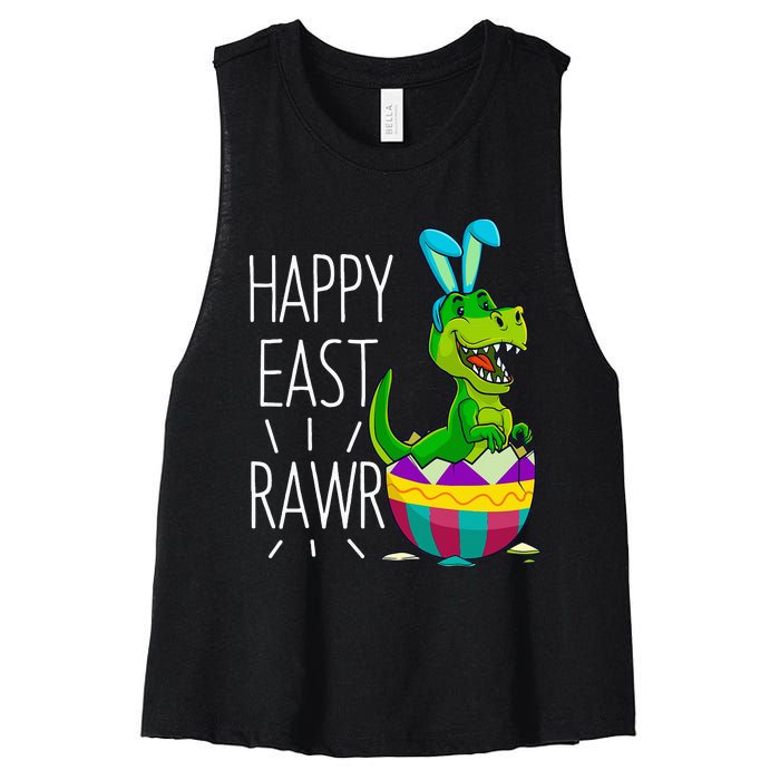 Easter T Rex Dinosaur Bunny Egg Costume Happy Eastrawr Women's Racerback Cropped Tank