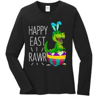 Easter T Rex Dinosaur Bunny Egg Costume Happy Eastrawr Ladies Long Sleeve Shirt